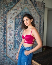 Tempting Nikita Dutta in a Pink Bralette and Denim Pant Pictures 04