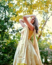 Beautiful Malayalam Actress Ananthika Sanilkumar in a Cream Lehenga Pictures 05