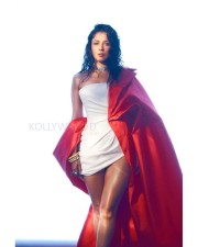 Sexy Shehnaaz Gill in a White Off Shoulder Dress with a Red Cape Pictures 06