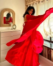 Beautiful Nikita Sharma in a Bright Red Lehenga Photos 03