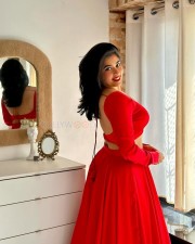 Beautiful Nikita Sharma in a Bright Red Lehenga Photos 04