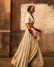 Bhool Bhulaiyaa 3 Heroine Tripti Dimri in an Ivory Lehenga with a White Ribbed Blouse Pictures 05