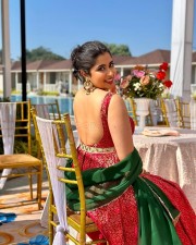 Curvy Beauty Nikita Sharma in a Red Zarisha Suit Photoshoot Stills 01