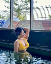 Erotic Nikita Sharma in a Mustard Two Piece Bikini Swimsuit Photos 04