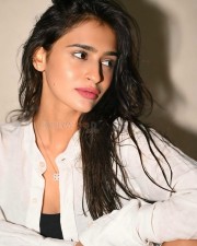 Feel Actress Prakriti Pavani Cute White Shirt and Black Bralette Pictures 04