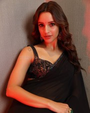 Gorgeous Tripti Dimri in a Black Chiffon Saree with a Beaded Lace Blouse Photos 06