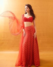 Captivating Medha Shankr in a Red Lehenga Photos 05