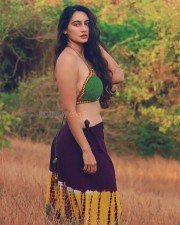 Captivating Megha Shukla in a Green Bra and Purple Skirt Photos 03