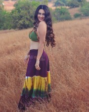 Captivating Megha Shukla in a Green Bra and Purple Skirt Photos 07