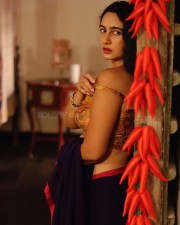 Indian Beauty Megha Shukla in a Saree and Bralette Photos 08