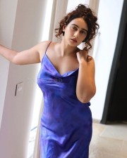 Sexy Megha Shukla in a Blue Long Midi Dress Photos 02