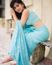 Sexy Actress Ruchira Jadhav in a Blue Saree Pictures 03