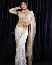 Beautiful Actress Preity Mukhundhan in a Silk Hand Embroidered Tulle Bridal Saree Photos 04