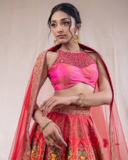 Beautiful Preity Mukhundhan in Mural Printed Lehenga with Pink Blouse Photos 02