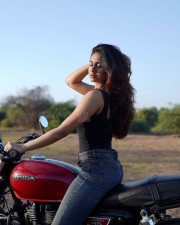 Sexy Srushti Bannatti in a Black Ribbed Tank Top and Denim Pant Photos 04