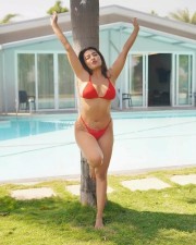 Zoo Webseries Actress Jinal Joshi Sexy Hot Red Bikini Pictures 01