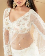 Wild Wild Punjab Actress Ishita Raj in a See Through White Saree Photos 04