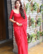 Saaree Movie Heroine Aaradhya Devi Red Saree Photos 33