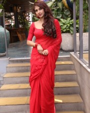 Saaree Movie Heroine Aaradhya Devi Red Saree Photos 69